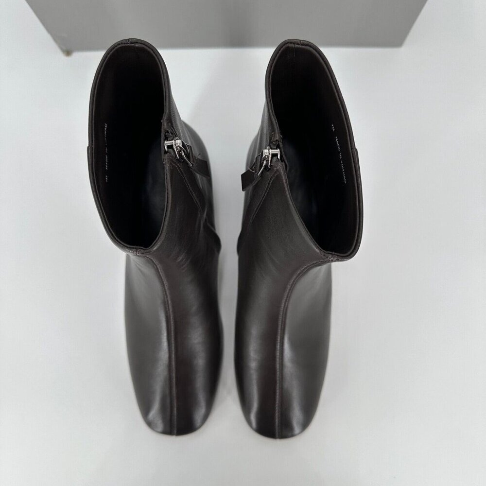 Everlane The Day Boot Dark Brown Leather 10.5 Side Zip Ankle Bootie Square Toe - Picture 8 of 10